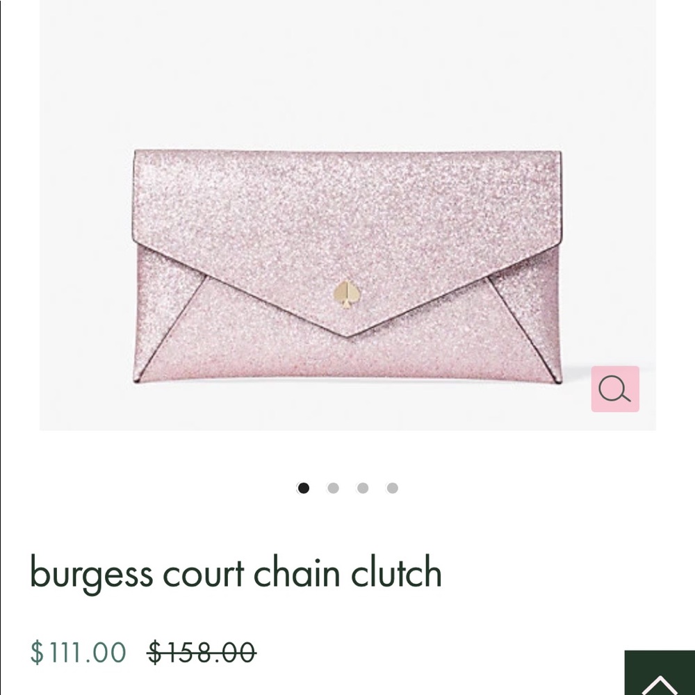 Kate spade burles a court chain clutch + card holder in gold glitter